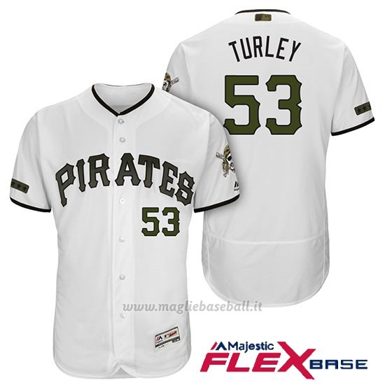 Maglia Baseball Uomo Pittsburgh Pirates Nik Turley Bianco 2018 1ªAlterner Flex Base